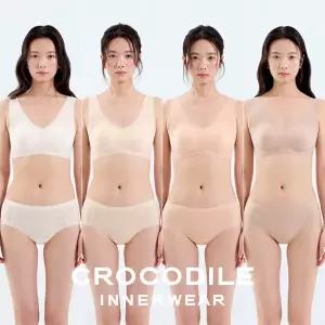 [크로커다일] 쿨라이트 실키핏 일체형 V넥 브라팬티 8종세트 CDW6N42434445_T