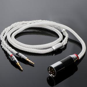 Hifiman 평면 자기 헤드폰용 16코어 순은 업그레이드 케이블: Sundara, Ananda, Arya, HE400i, 호환 가능