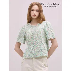 써스데이아일랜드 Thursday Island 플라워 자수 블라우스 T244MBL238W