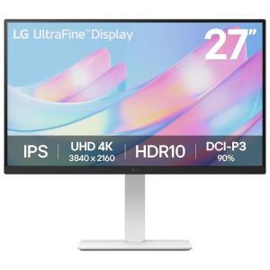 LG 27US550-W 27인치 초미세 4K UHD(3840 x 2160) IPS 컴퓨터 모니터, 60Hz, HDR10, 리더 모드, HDMI, 디스플레이포트, 기울기/높이/스위벨/피봇 조절 스탠드, 흰색