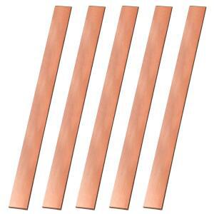 5PCS C110 구리 평판 바, 두께 0.04인치 x 폭 0.6인치 x 길이 15.7인치 구리 평판 바 재고, 1.0mm x 15mm x 400mm DIY 배터리 연결 등에 적합.