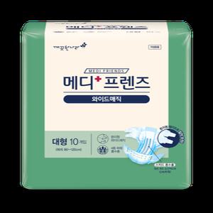 깨끗한나라 메디프렌즈 봄날 매직 테입형 대형100매 (10개x10팩) 성인용기저귀