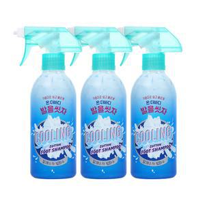 LG생활건강 온더바디 코튼풋 발을씻자 풋샴푸 쿨링 385ml×3개 세정력 발각질완화 발냄새