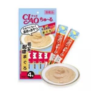고양이사료 이나바 챠오츄르 헤어볼 참치 4개입 SC 101