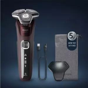 필립스 SkinIQ 5000 시리즈 전기면도기 버건디레드 S5881