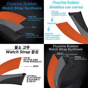 클로스 FKM 러버  18mm 20mm 퀵 릴리즈 베이스 완벽한 핏 플랫 엔드  시계 호환용 호환용줄