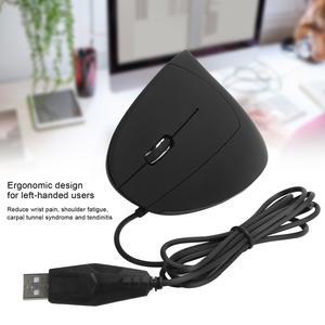 유선 왼손 마우스 수직 USB 800 광학 윈도우 10 1600DPI 인체공학적 1200