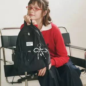 mini ver. Ribbon pocket backpack_Black