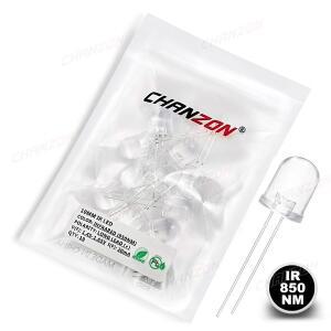 10pcs 10mm IR LED 방출 다이오드 850nm 적외선 램프 포토 트랜지스터 DIY 송신기 이미 터 마이크로 PCB 회