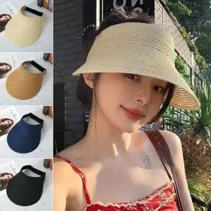 여성 밀짚 썬캡 휴양지 바캉스 여름 선캡 모자