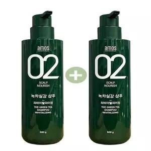 1+1 아모스 녹차실감 샴푸 리바이탈라이징 500g(LC)