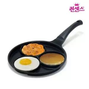 퀸센스 후라이팬 인덕션 IH 블랙에디션 에그팬 (3구) 3구팬