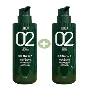 1+1 아모스 녹차실감 샴푸 리바이탈라이징 500g(LC)