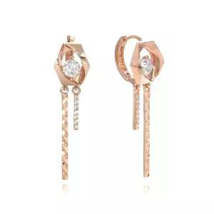 14K 큐빅 포인트 스틱 원터치 귀걸이