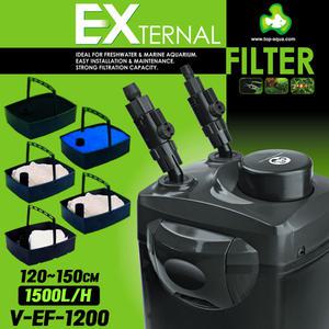 TOP 탑 외부여과기 VEF-1200 [여과재 포함] /수족관 어항 수조 열대어 수초 쉬림프 구피 스펀지 필터 초보