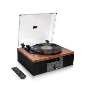 정품 레트로 턴테이블 LP플레이어 미니오디오 CD USB 블루투스 고출력 내장스피커W-P9