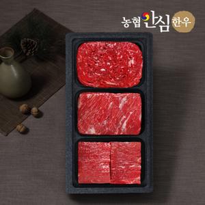 [농협안심한우] 1등급 총1.2kg 감사정육세트 (불고기+국거리+장조림) / 팩당400g