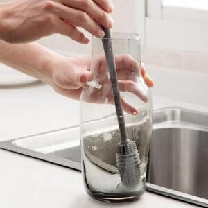 그레이 실리콘 세척솔 물병 브러쉬 브러시 젖병 텀블러 유리병