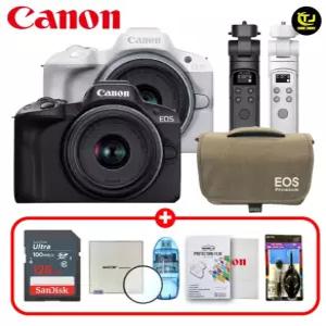 캐논 정품 EOS R50 18-45mm STM 렌즈 KIT/ 아이리버 슈팅그립 패키지 8종세트/128G+슈팅그립 /TJ