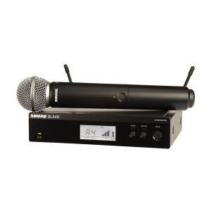 슈어 BLX24R SM58 무선 마이크 시스템 14시간 배터리 수명 300피트 범위 UHF SM58 핸드헬드 보컬 마이크 싱글 채널 마운트 수신기 H11 밴드 BLX24R SM58 H11
