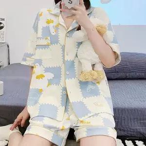 [쉬블림로브]쉬블림로브 (반팔+반바지) 여성 홈웨어 캐릭터 잠옷 세트 GGWD0520
