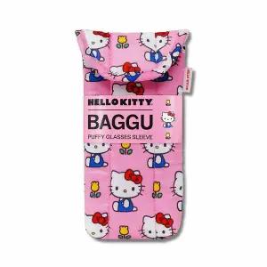 바쿠백 패딩 안경 케이스 파우치 Hello Kitty Pink