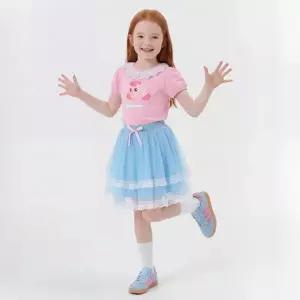 아트박스/프리미에팜 캐치티니핑 데코넥라인 5부티셔츠 스커트 세트PK