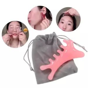 돌고래 괄사 얼굴 바디 곡선형 마사지기 파우치 포함 선물용 고급스웨이드 파우치 전신케어