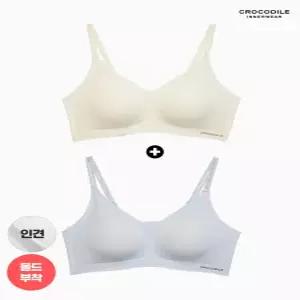 [백화점 정품] 크로커다일 이너웨어 여성속옷 라이크라 인견쉘론 몰드부착 더블스트랩브라1+1 CDWBR5N3334