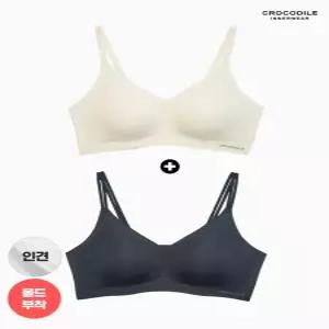 [백화점 정품] 크로커다일 이너웨어 여성속옷 라이크라 인견쉘론 몰드부착 더블스트랩브라1+1 CDWBR5N3336