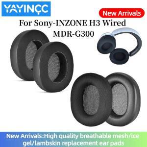 YAYINCC 소프트 폼 단백질 가죽/메쉬 이어 패드 Sony-INZONE H3 유선 MDR-G300 헤드셋 귀마개 수리 부품과