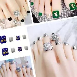인조발톱 네일연장팁 패티큐어 패디팁 붙이는 페디팁 컬러패디팁 24pcs