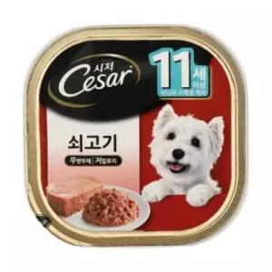 강아지연식추천 시저 캔 11세이상 쇠고기 100g