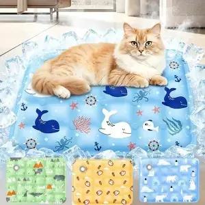 냉각 매트 고양이 강아지 쿨매트 여름용 내구성 스 블랭킷 물 추가 가능 재사용 냉침대 열방지 소형 대형