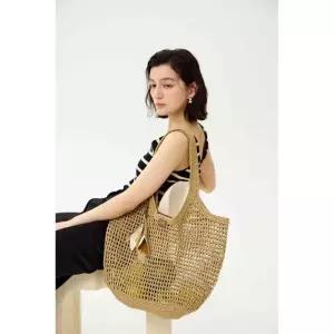 닥스 ACC베이지 라피아 꼬임 메쉬 숄더백 L DCBA6E5802628380