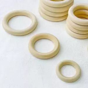 키링부자재 내추럴 우드링 나무고리 나무링 마크라메 재료 4cm