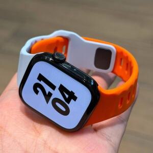 애플워치 울트라 3 49mm 46mm용 인클라인션 실리콘 스트랩, 불규칙 밴드 iWatch 시리즈 11 10 9 8 7 6 5 SE