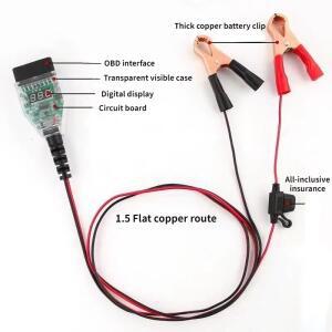 Obd2 범용 자동차 배터리 교체 도구 컴퓨터 ecu 전원 끄기 메모리 보호기 비상 공급 장치 케이블