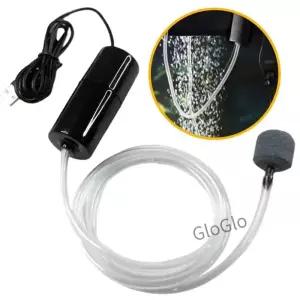 USB 미니 수족관 공기 펌프 키트 돌이있는 산소 침묵 높은 에너지 효율적인 필터 낚시 탱크 액세서리