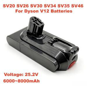 다이슨 V12 배터리 디텍트 슬림 SV20 진공청소기용 25.2V 교체 6000mAh