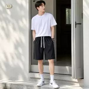 여름 5부 와이드 팬츠 밴딩 반바지 여자 데일리룩 쿨링 통바지 휴가룩