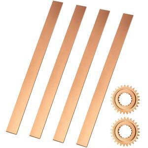 4개 세트 평평한 구리 바 - C110 구리 버스 바, 길이 1/8 x 1 x 6인치의 단단한 구리 판, DIY 공예, 보석 수리, 회로 기판, 전기 용접 프로젝트용 밀 스톡 구리 시트