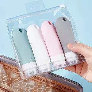 파스텔 실리콘 공병 4종세트 38ml 60ml 90ml 휴대용 화장품 여행용 소분
