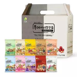수앤서A2 너트한줌 호두 투데이넛 10종 선물세트 20gx50개입 견과 견과류 생활
