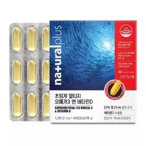[셀러허브]내츄럴플러스 초임계 알티지 오메가3 앤 비타민D 1301.2mgx60캡슐 EPA DHA (S44294747)