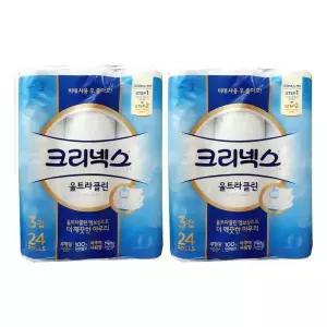 [셀러허브]크리넥스 3겹 도톰한 울트라클린 화장지 25m x 24롤 x 2팩 (S46110541)