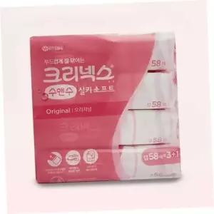 판촉물티슈 크리넥스 수앤수 캡형 세정 물티슈 58매 4팩 세트