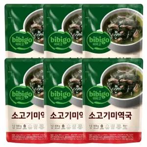 비비고 소고기미역국 500g x 6팩