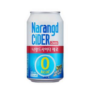 나랑드사이다 제로 345ml CAN 24입 1박스 무설탕 제로칼로리 탄산 음료수