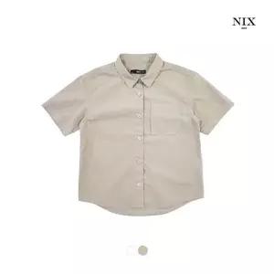 [NIXKIDS]여아)세미오버핏 롤업반팔셔츠(FKQMCSH901P)